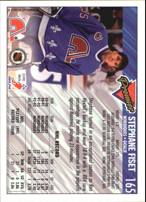 A0530- 1993-94 Topps Premier Hk #s 1-250 +Rookies -You Pick- 15+ FREE US SHIP - Picture 308 of 459