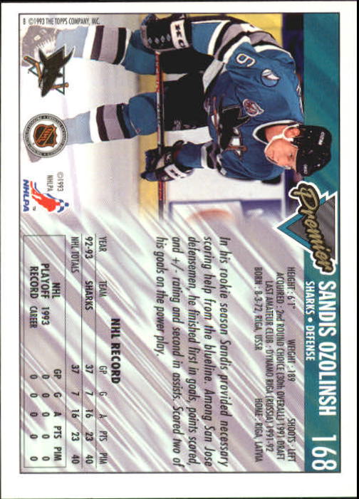 A0530- 1993-94 Topps Premier Hk #s 1-250 +Rookies -You Pick- 15+ FREE US SHIP - Picture 314 of 459