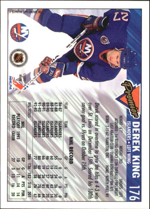 A0530- 1993-94 Topps Premier Hk #s 1-250 +Rookies -You Pick- 15+ FREE US SHIP - Picture 327 of 459