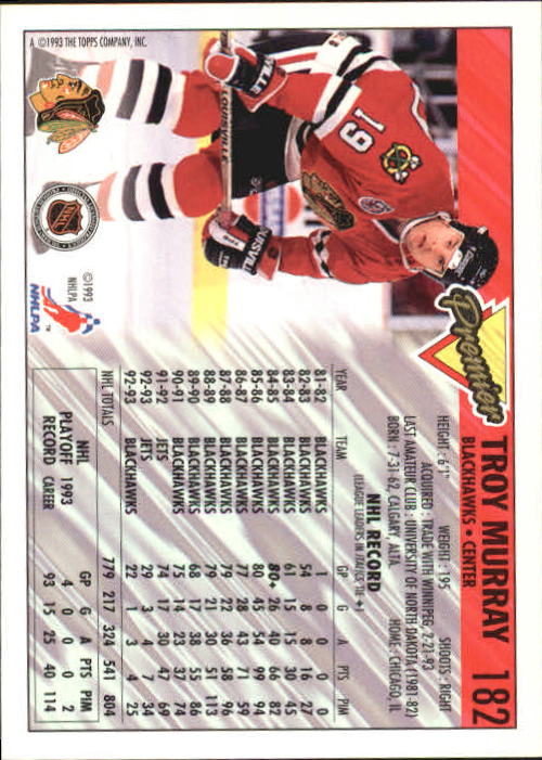 A0530- 1993-94 Topps Premier Hk #s 1-250 +Rookies -You Pick- 15+ FREE US SHIP - Picture 338 of 459