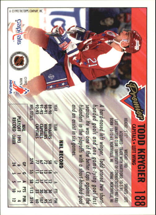 A0530- 1993-94 Topps Premier Hk #s 1-250 +Rookies -You Pick- 15+ FREE US SHIP - Picture 350 of 459