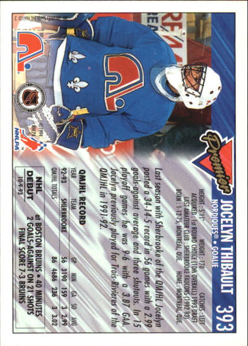 A0530- 1993-94 Topps Premier Hk Card #s 251-500 -You Pick- 15+ FREE US SHIP - Picture 211 of 374