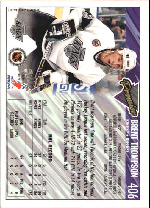 A0530- 1993-94 Topps Premier Hk Card #s 251-500 -You Pick- 15+ FREE US SHIP - Picture 234 of 374