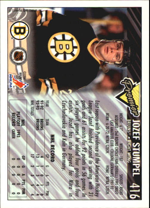 A0530- 1993-94 Topps Premier Hk Card #s 251-500 -You Pick- 15+ FREE US SHIP - Picture 250 of 374