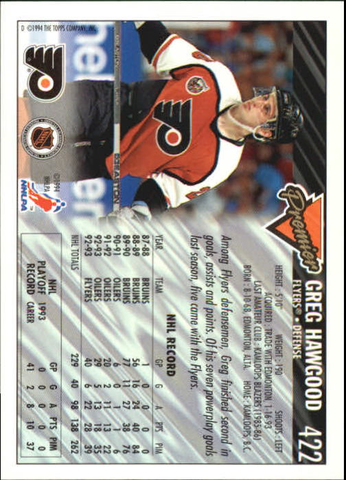 A0530- 1993-94 Topps Premier Hk Card #s 251-500 -You Pick- 15+ FREE US SHIP - Picture 261 of 374