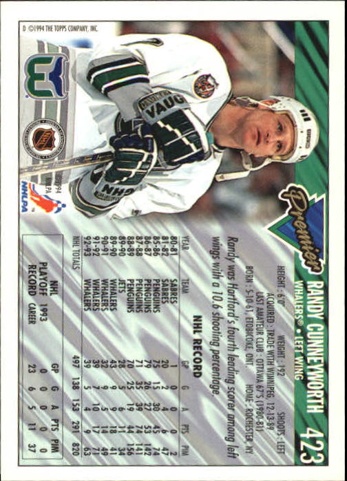 A0530- 1993-94 Topps Premier Hk Card #s 251-500 -You Pick- 15+ FREE US SHIP - Picture 263 of 374
