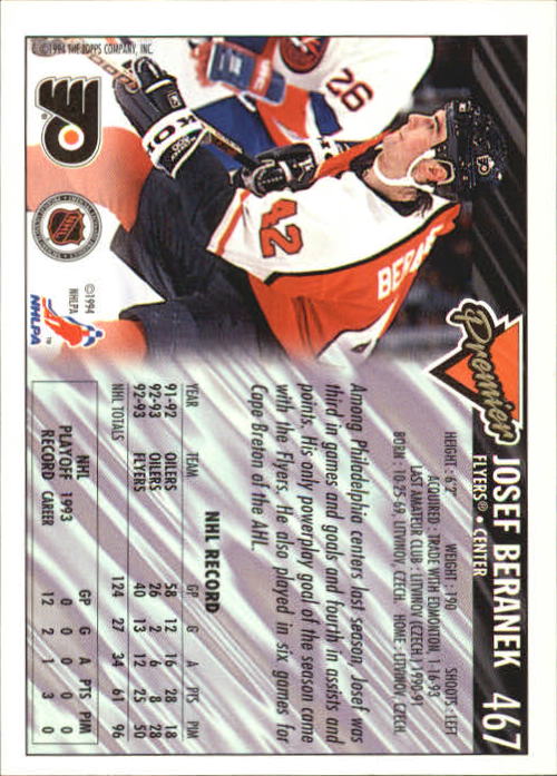 A0530- 1993-94 Topps Premier Hk Card #s 251-500 -You Pick- 15+ FREE US SHIP - Picture 329 of 374