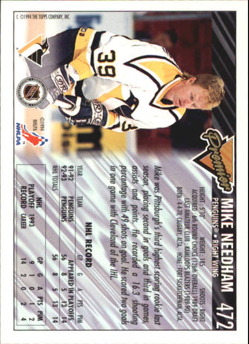 A0530- 1993-94 Topps Premier Hk Card #s 251-500 -You Pick- 15+ FREE US SHIP - Picture 335 of 374