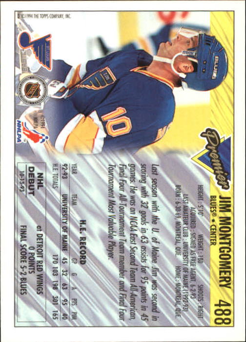 A0530- 1993-94 Topps Premier Hk Card #s 251-500 -You Pick- 15+ FREE US SHIP - Picture 357 of 374