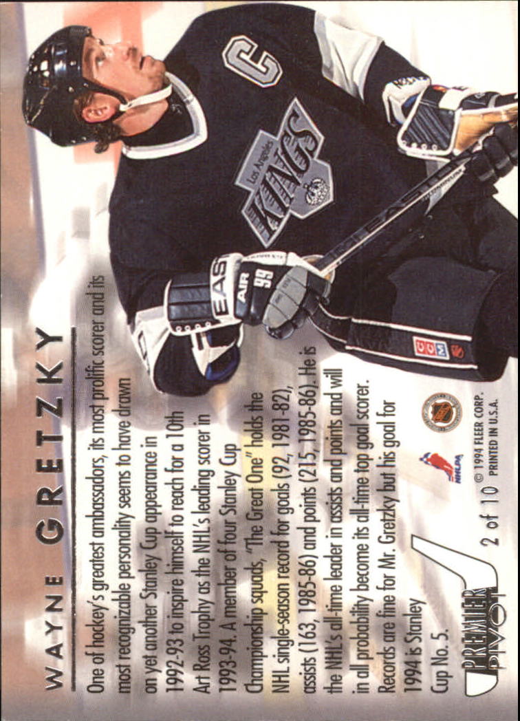 1993-94 Ultra Premier Pivots #2 Wayne Gretzky back image