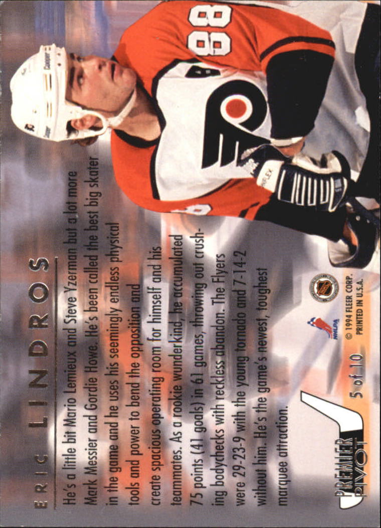 1993-94 Ultra Premier Pivots #5 Eric Lindros back image