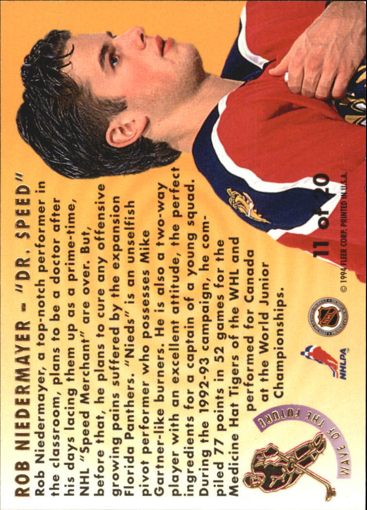 1993-94 Ultra Wave of the Future #11 Rob Niedermayer back image