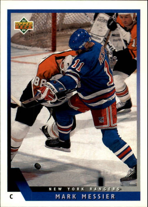 Mark Messier Hockey Card rangers 1993 Topps Stadium Club 
