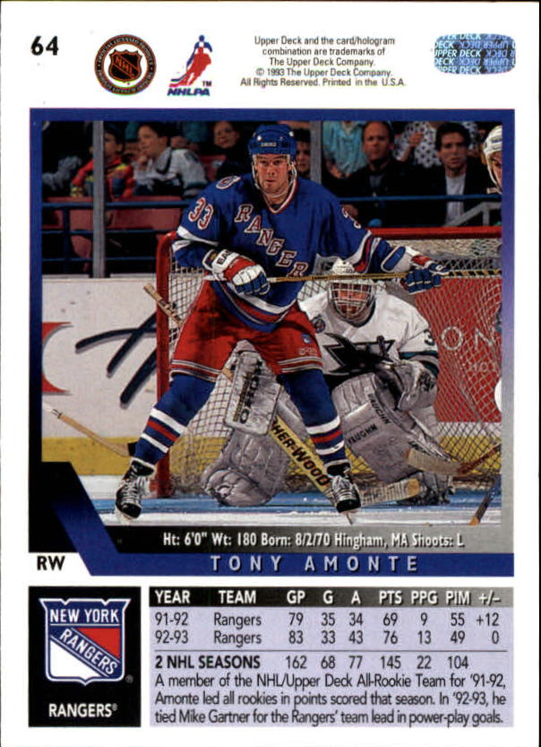 A0113- 1993-94 Upper Deck Hk Cards 1-200 +Rookies -You Pick- 15+ FREE US SHIP - Picture 117 of 367