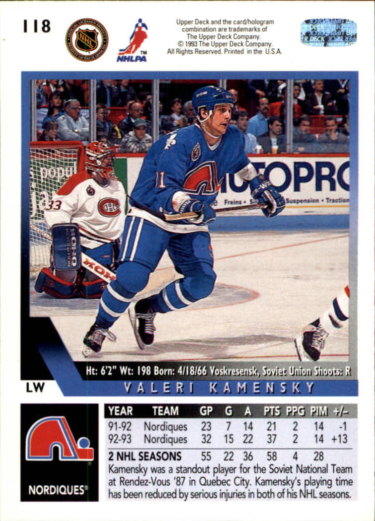 A0113- 1993-94 Upper Deck Hk Cards 1-200 +Rookies -You Pick- 15+ FREE US SHIP - Picture 219 of 367