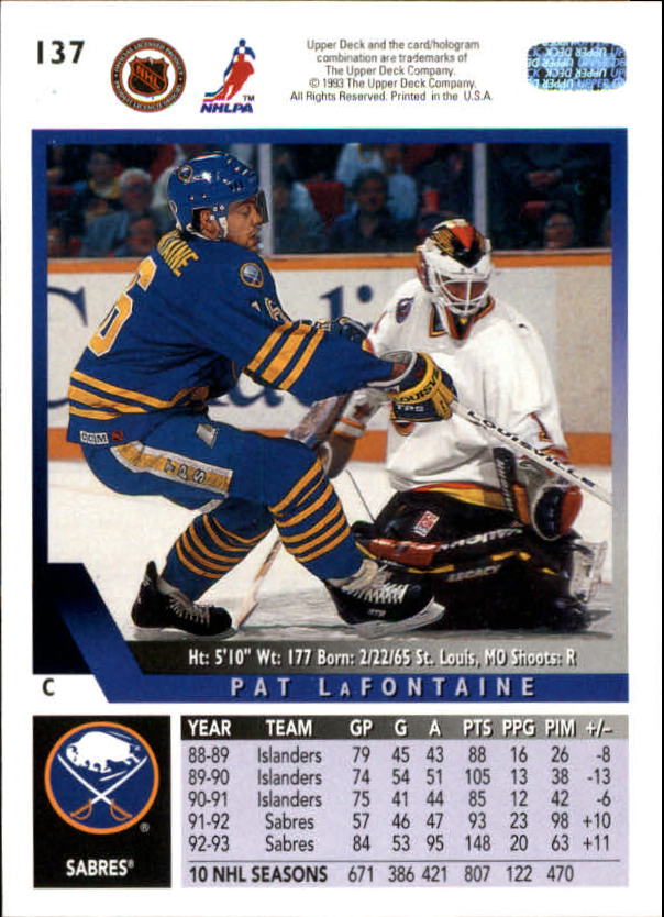 A0113- 1993-94 Upper Deck Hk Cards 1-200 +Rookies -You Pick- 15+ FREE US SHIP - Picture 253 of 367