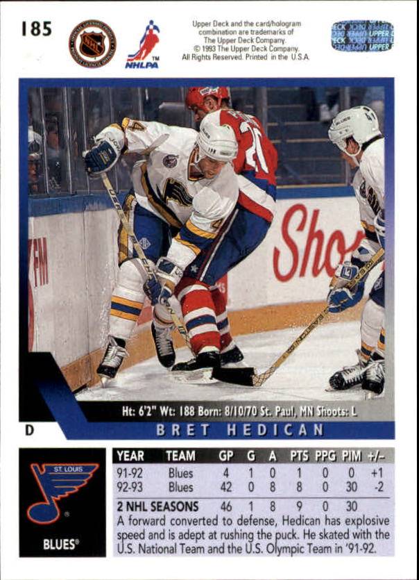 A0113- 1993-94 Upper Deck Hk Cards 1-200 +Rookies -You Pick- 15+ FREE US SHIP - Picture 337 of 367