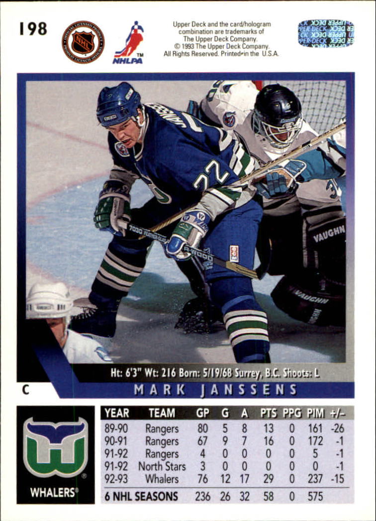 A0113- 1993-94 Upper Deck Hk Cards 1-200 +Rookies -You Pick- 15+ FREE US SHIP - Picture 363 of 367
