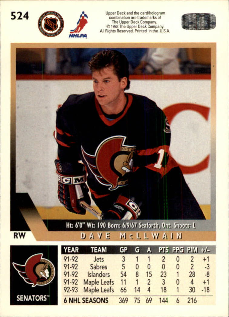 A0113- 1993-94 Upper Deck Hk Cards 401-575 +Inserts -You Pick- 15+ FREE US SHIP - Picture 243 of 349