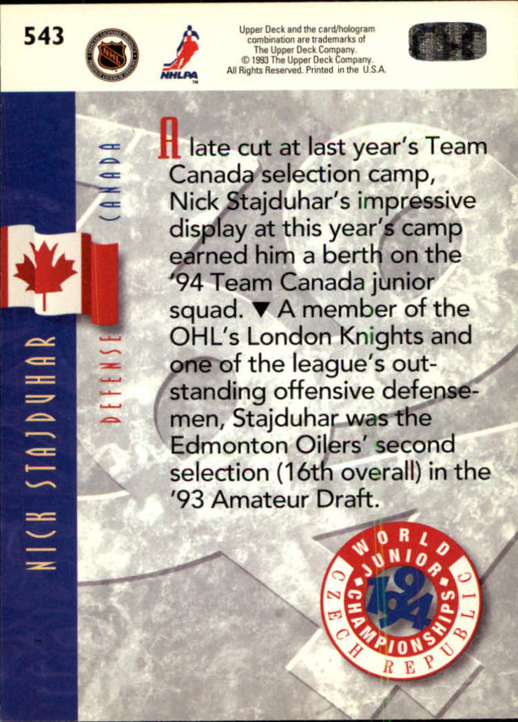 A0113- 1993-94 Upper Deck Hk Cards 401-575 +Inserts -You Pick- 15+ FREE US SHIP - Picture 281 of 349
