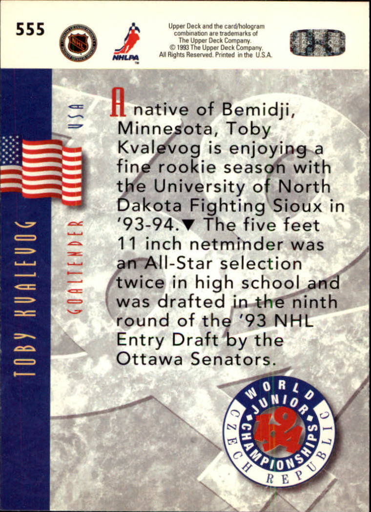 A0113- 1993-94 Upper Deck Hk Cards 401-575 +Inserts -You Pick- 15+ FREE US SHIP - Picture 305 of 349