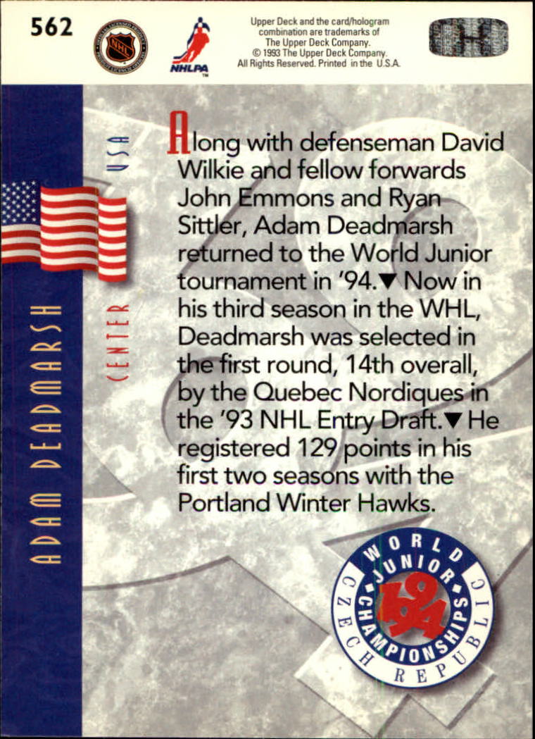 A0113- 1993-94 Upper Deck Hk Cards 401-575 +Inserts -You Pick- 15+ FREE US SHIP - Picture 319 of 349