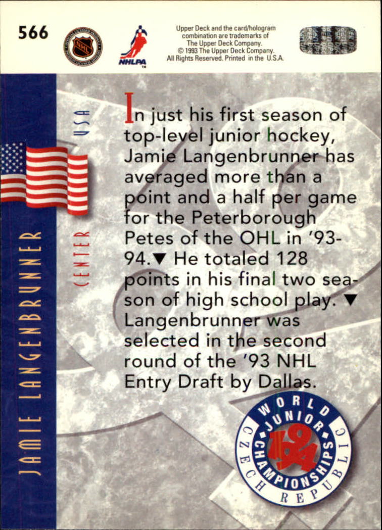 A0113- 1993-94 Upper Deck Hk Cards 401-575 +Inserts -You Pick- 15+ FREE US SHIP - Picture 327 of 349