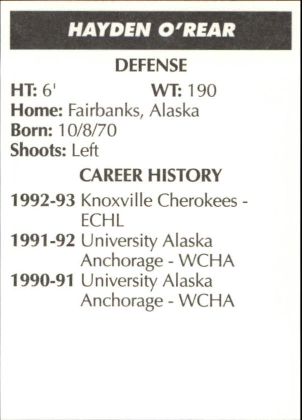 Sports Card Back