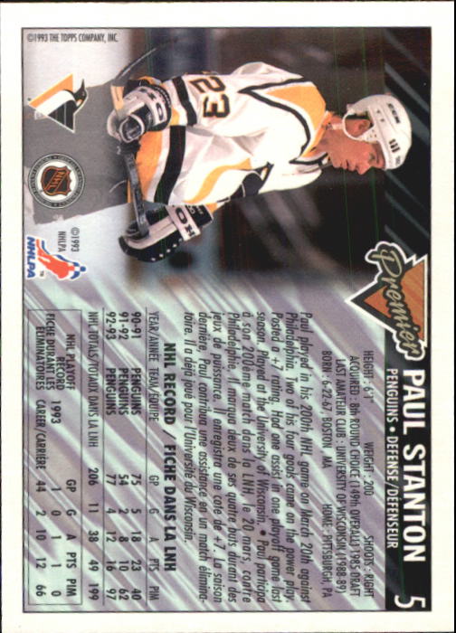 1993-94 OPC Premier #5 Paul Stanton back image