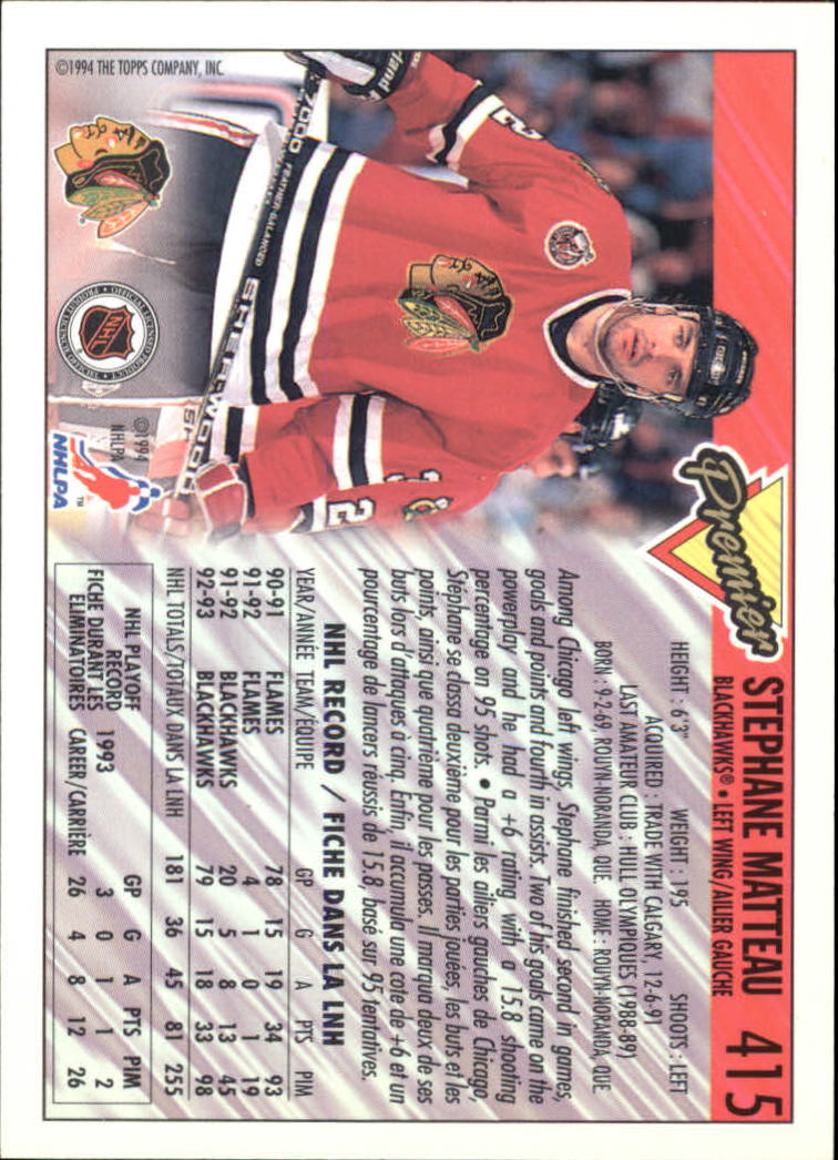 B1109- 1993-94 OPC Premier Hockey Card #s 401-528 -You Pick- 15+ FREE US SHIP - Picture 16 of 142
