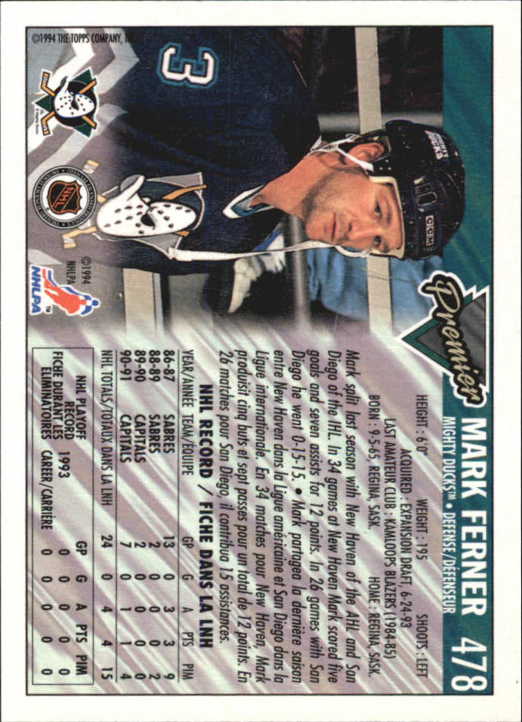 B1109- 1993-94 OPC Premier Hockey Card #s 401-528 -You Pick- 15+ FREE US SHIP - Picture 89 of 142