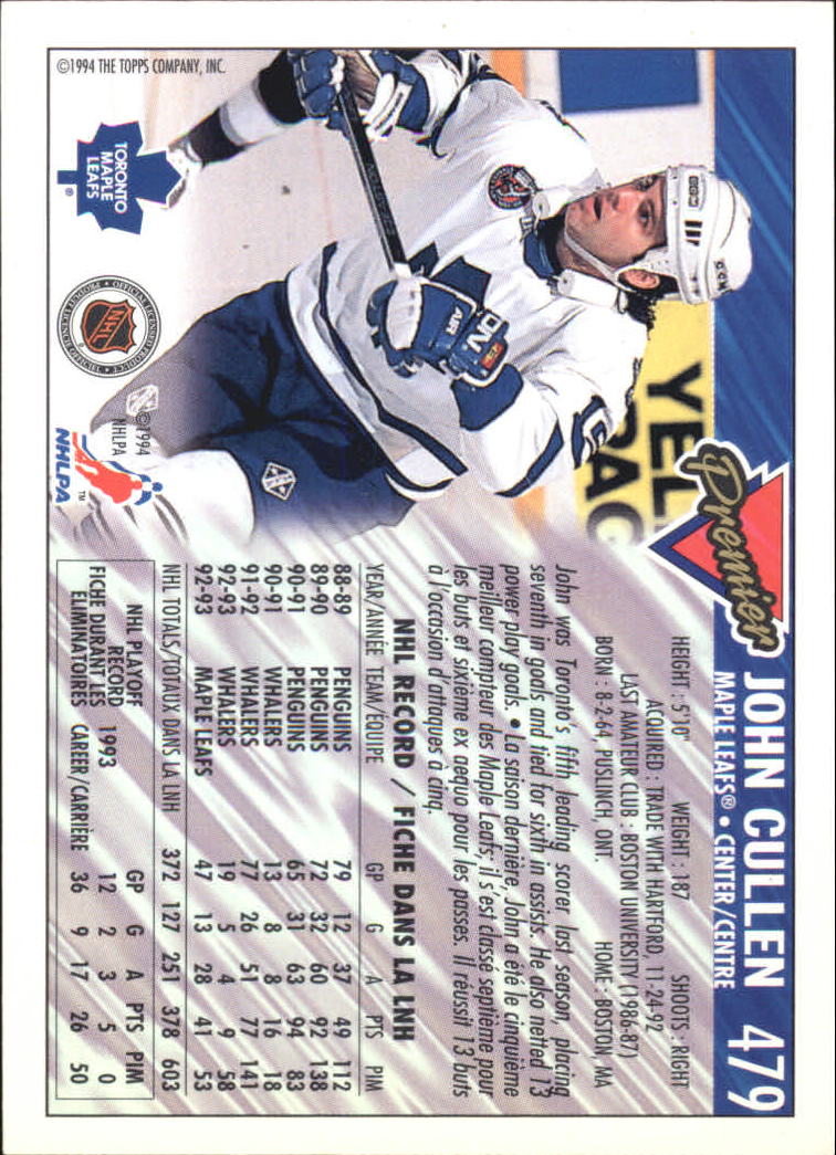 B1109- 1993-94 OPC Premier Hockey Card #s 401-528 -You Pick- 15+ FREE US SHIP - Picture 91 of 142