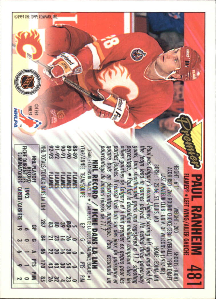 B1109- 1993-94 OPC Premier Hockey Card #s 401-528 -You Pick- 15+ FREE US SHIP - Picture 95 of 142