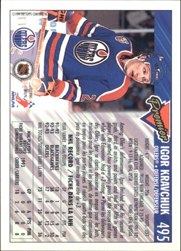 B1109- 1993-94 OPC Premier Hockey Card #s 401-528 -You Pick- 15+ FREE US SHIP - Picture 113 of 142