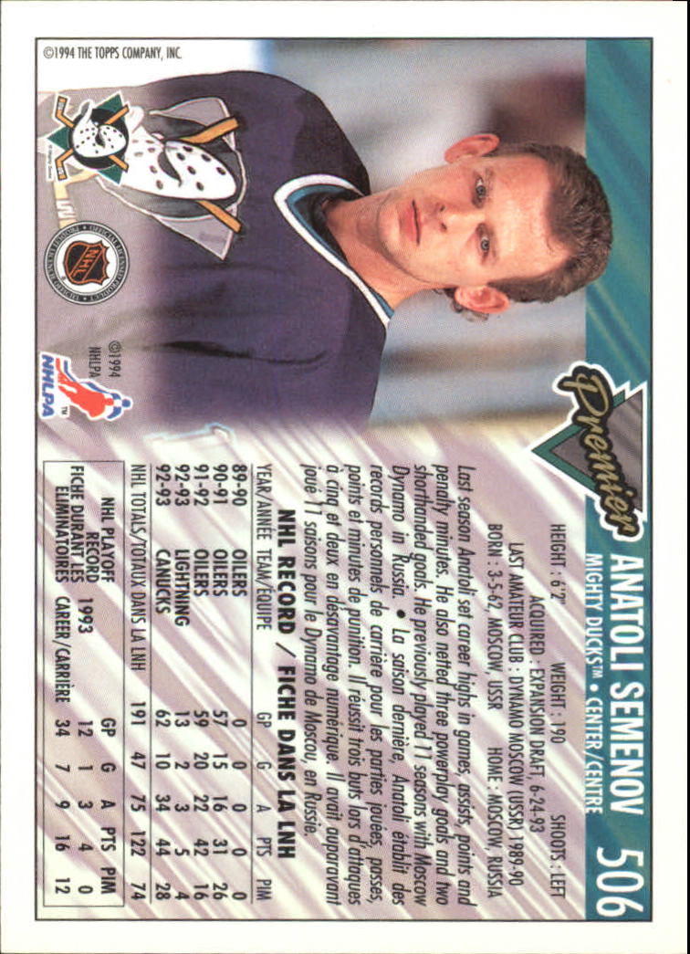 B1109- 1993-94 OPC Premier Hockey Card #s 401-528 -You Pick- 15+ FREE US SHIP - Picture 120 of 142
