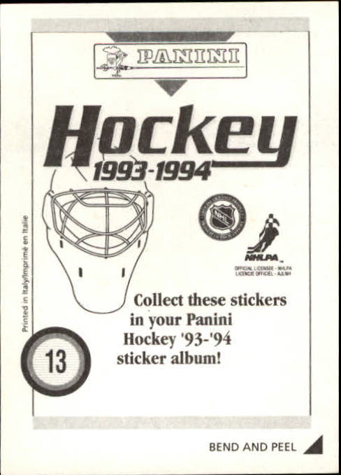 1993-94 Panini Stickers #13 Vincent Damphousse back image
