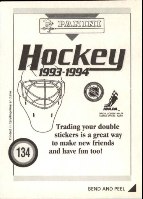 1993-94 Panini Stickers #134 Paul Coffey BB back image
