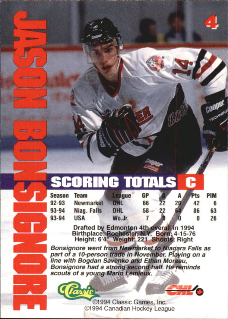 B1180 - 1994 Classic Hockey verschiedene Einsteckkarten - Ihre Auswahl - 15+ KOSTENLOSER US-VERSAND - Bild 14 von 257