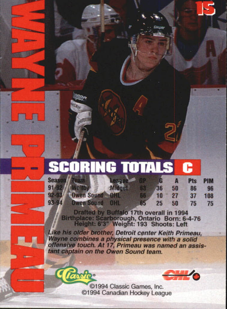 B1180 - 1994 Classic Hockey verschiedene Einsteckkarten - Ihre Auswahl - 15+ KOSTENLOSER US-VERSAND - Bild 36 von 257