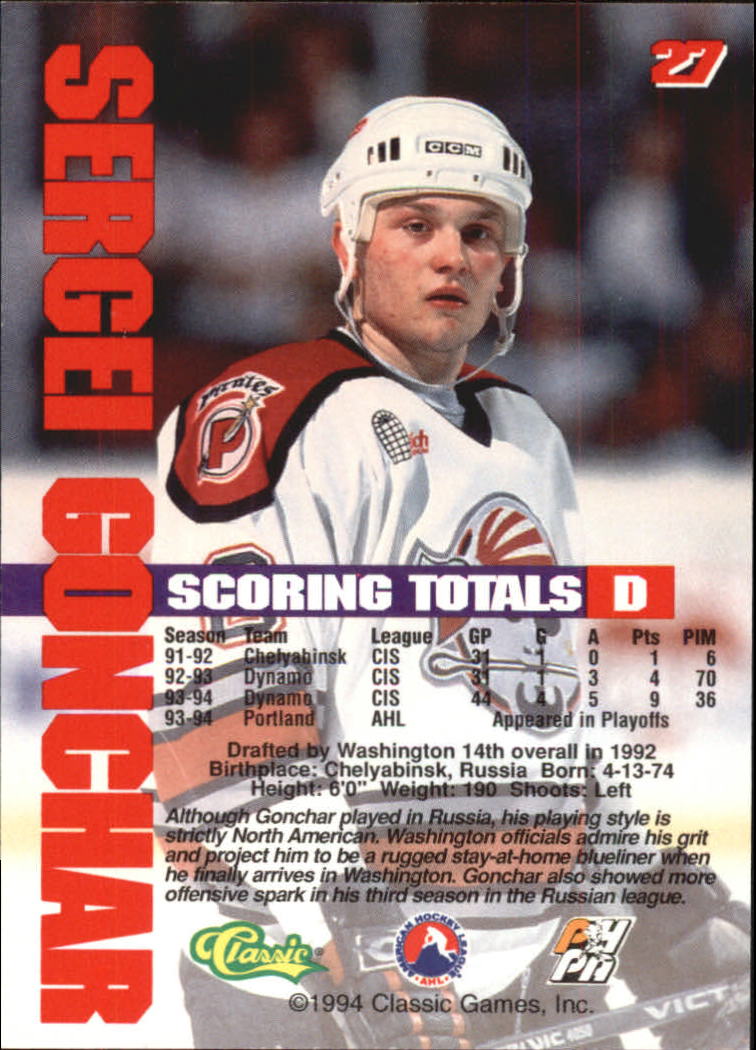 B1180 - 1994 Classic Hockey verschiedene Einsteckkarten - Ihre Auswahl - 15+ KOSTENLOSER US-VERSAND - Bild 54 von 257