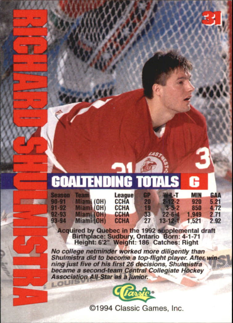 B1180 - 1994 Classic Hockey verschiedene Einsteckkarten - Ihre Auswahl - 15+ KOSTENLOSER US-VERSAND - Bild 62 von 257