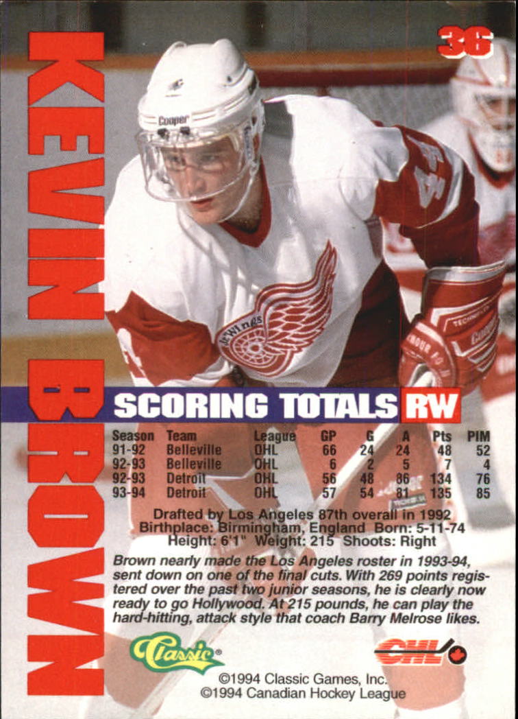 B1180 - 1994 Classic Hockey verschiedene Einsteckkarten - Ihre Auswahl - 15+ KOSTENLOSER US-VERSAND - Bild 69 von 257