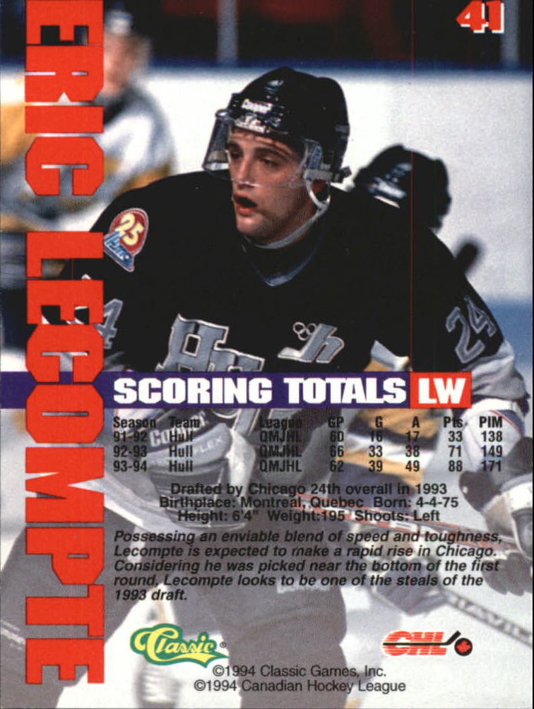 B1180 - 1994 Classic Hockey verschiedene Einsteckkarten - Ihre Auswahl - 15+ KOSTENLOSER US-VERSAND - Bild 77 von 257