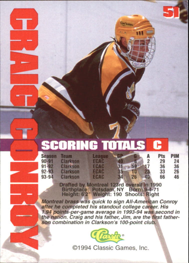 B1180 - 1994 Classic Hockey verschiedene Einsteckkarten - Ihre Auswahl - 15+ KOSTENLOSER US-VERSAND - Bild 94 von 257