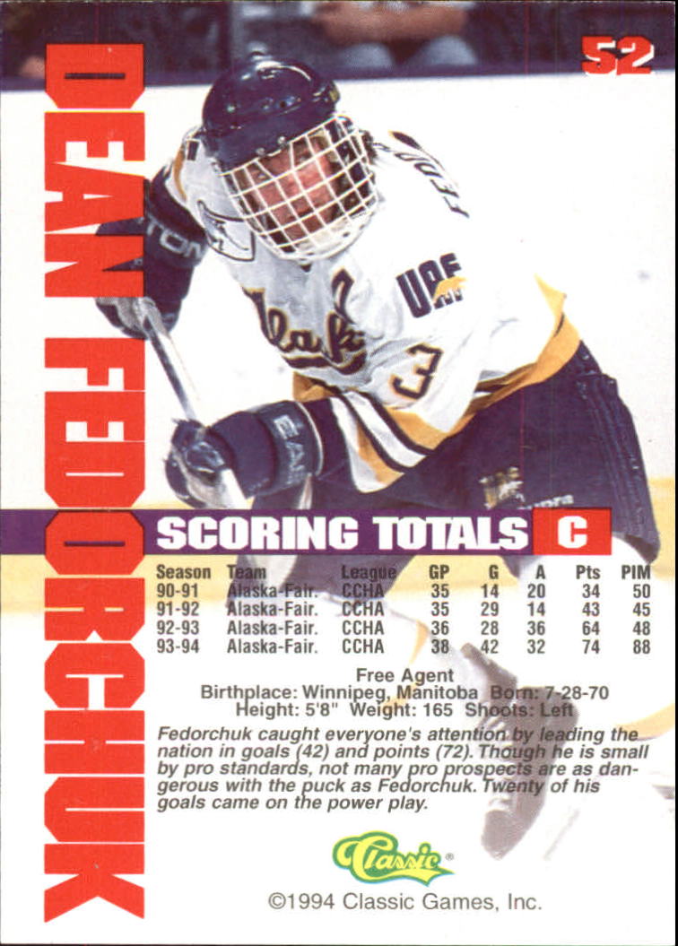 B1180 - 1994 Classic Hockey verschiedene Einsteckkarten - Ihre Auswahl - 15+ KOSTENLOSER US-VERSAND - Bild 96 von 257