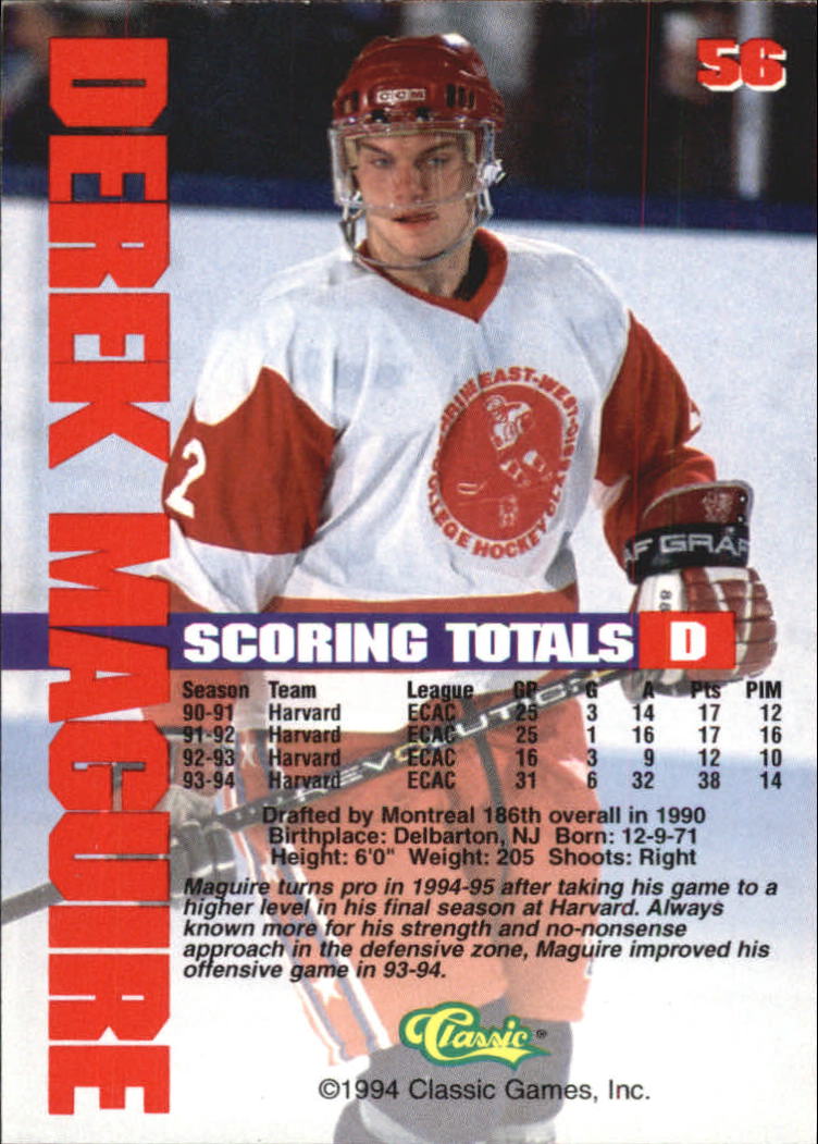 B1180 - 1994 Classic Hockey verschiedene Einsteckkarten - Ihre Auswahl - 15+ KOSTENLOSER US-VERSAND - Bild 101 von 257