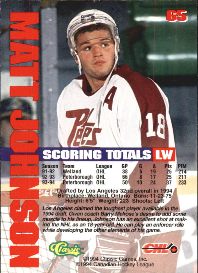 B1180 - 1994 Classic Hockey verschiedene Einsteckkarten - Ihre Auswahl - 15+ KOSTENLOSER US-VERSAND - Bild 113 von 257