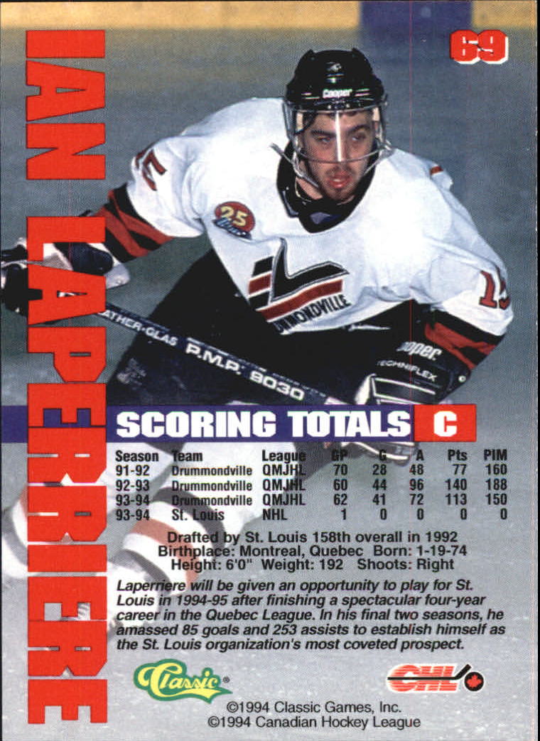 B1180 - 1994 Classic Hockey verschiedene Einsteckkarten - Ihre Auswahl - 15+ KOSTENLOSER US-VERSAND - Bild 121 von 257