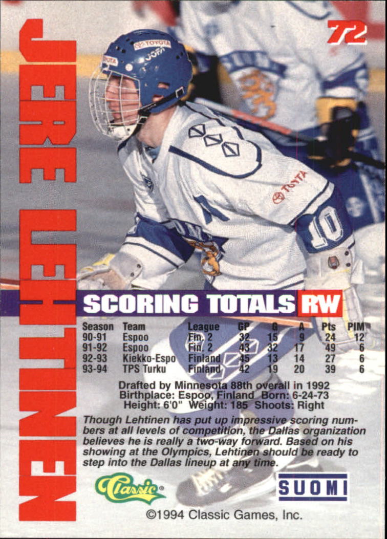 B1180 - 1994 Classic Hockey verschiedene Einsteckkarten - Ihre Auswahl - 15+ KOSTENLOSER US-VERSAND - Bild 127 von 257
