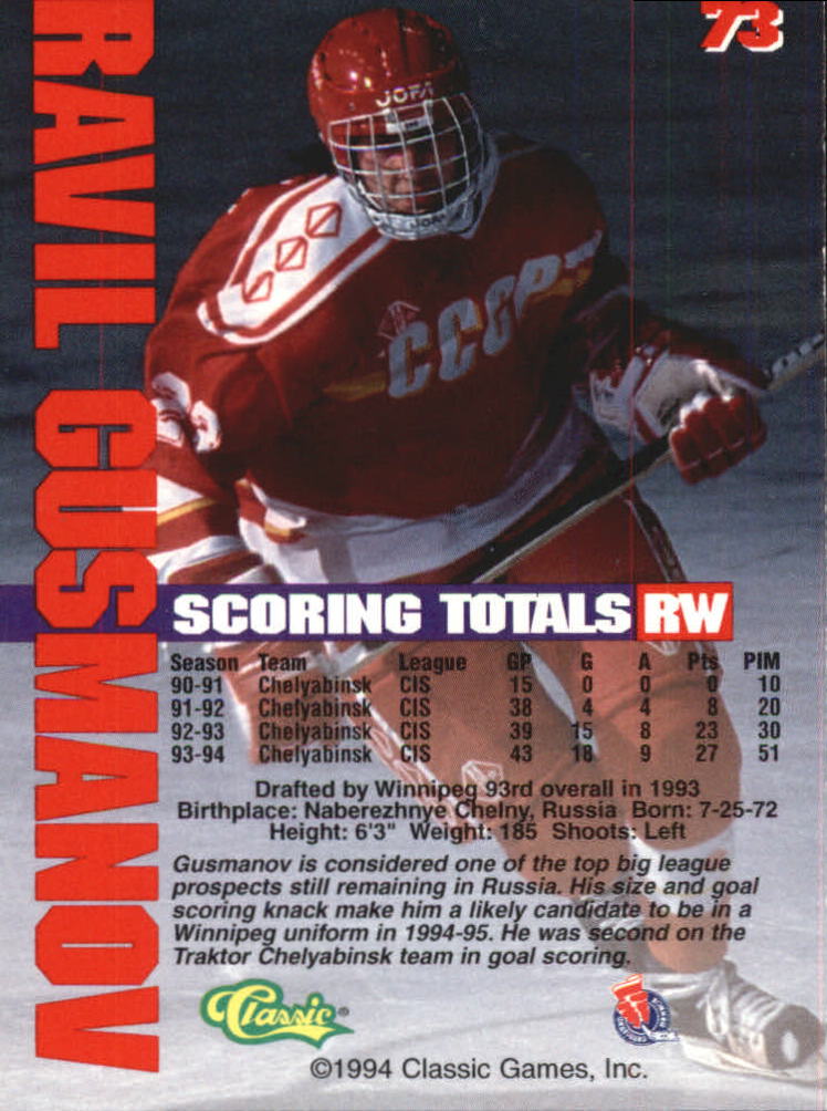 B1180 - 1994 Classic Hockey verschiedene Einsteckkarten - Ihre Auswahl - 15+ KOSTENLOSER US-VERSAND - Bild 129 von 257